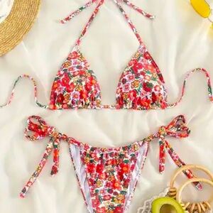 Temu Floral Cheeky String Bikini 💐